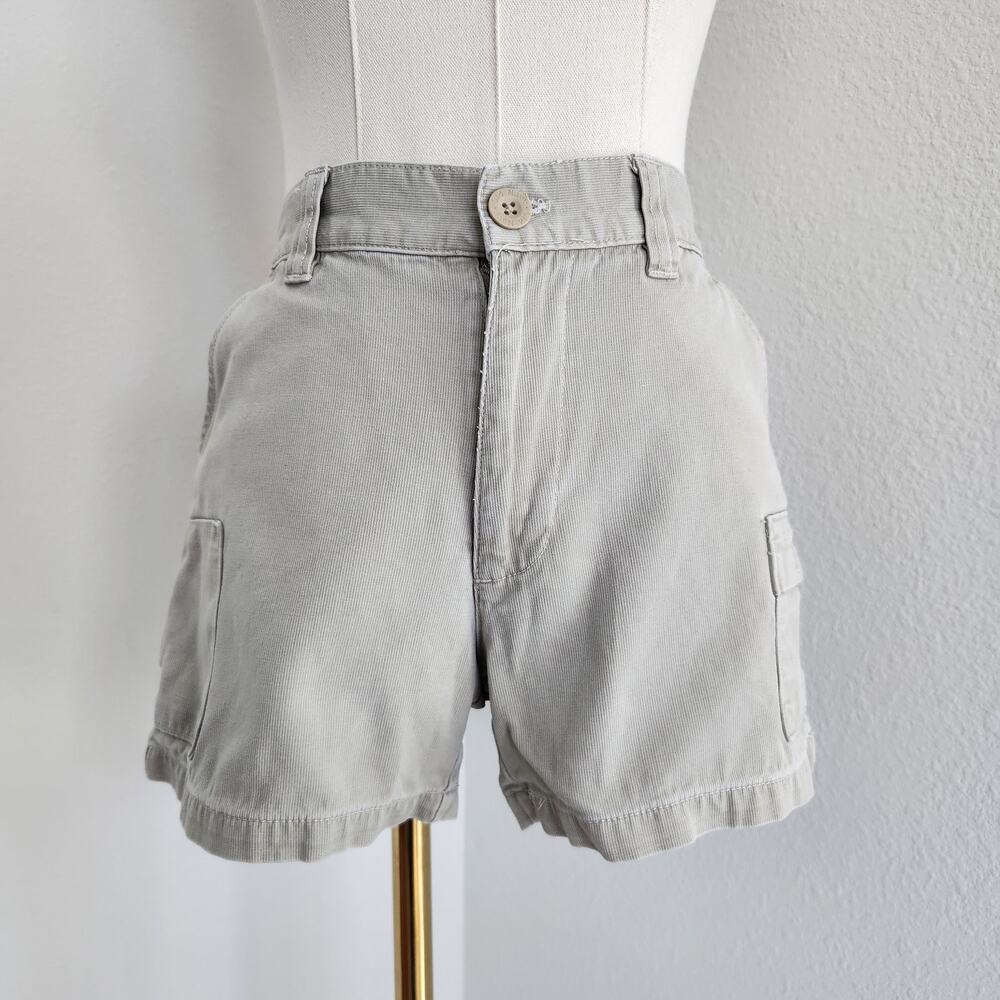 Vintage Y2K Old Navy Khaki Tan Cargo Utility Shorts Mid Rise Surfer Beach 2 XS
